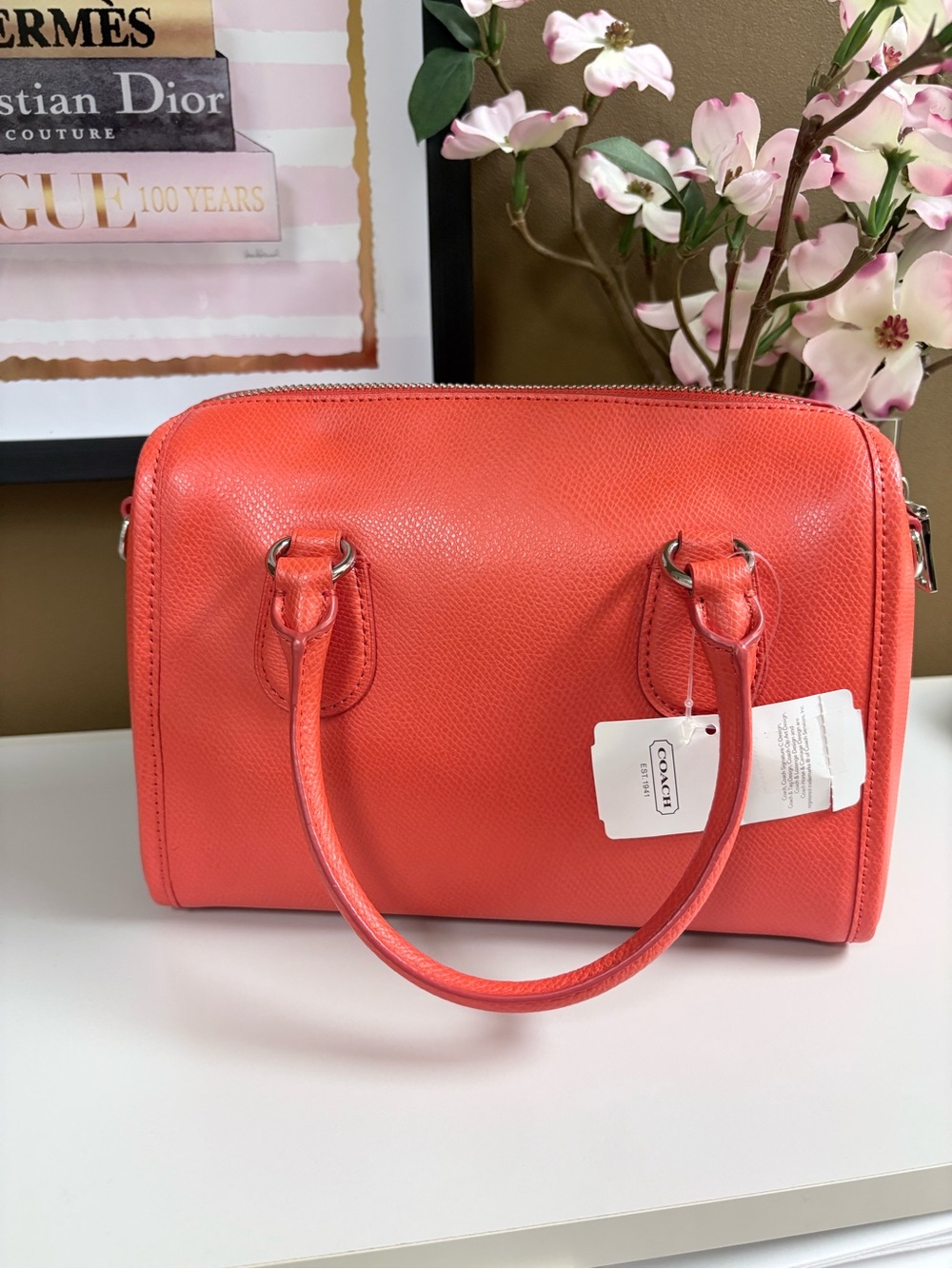 Coach Bennett coral Leather Satchel - Picture 4 of 16